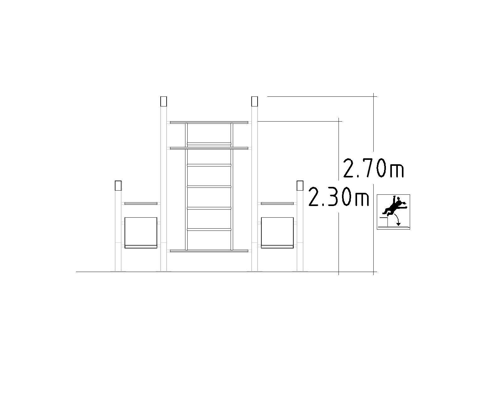 Denfit Wall - 3 Pull Up Bars