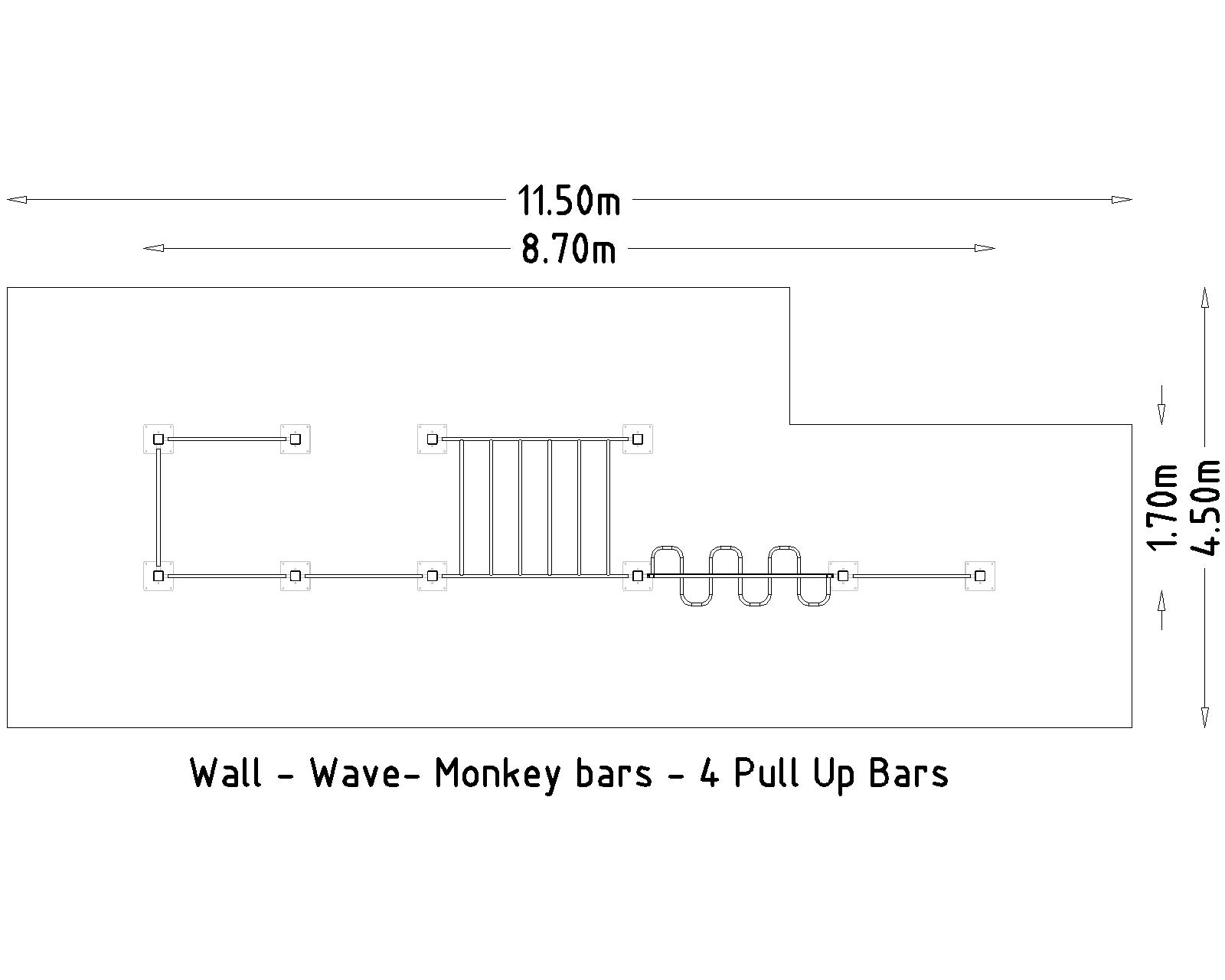 Denfit Wave Monkey Bars