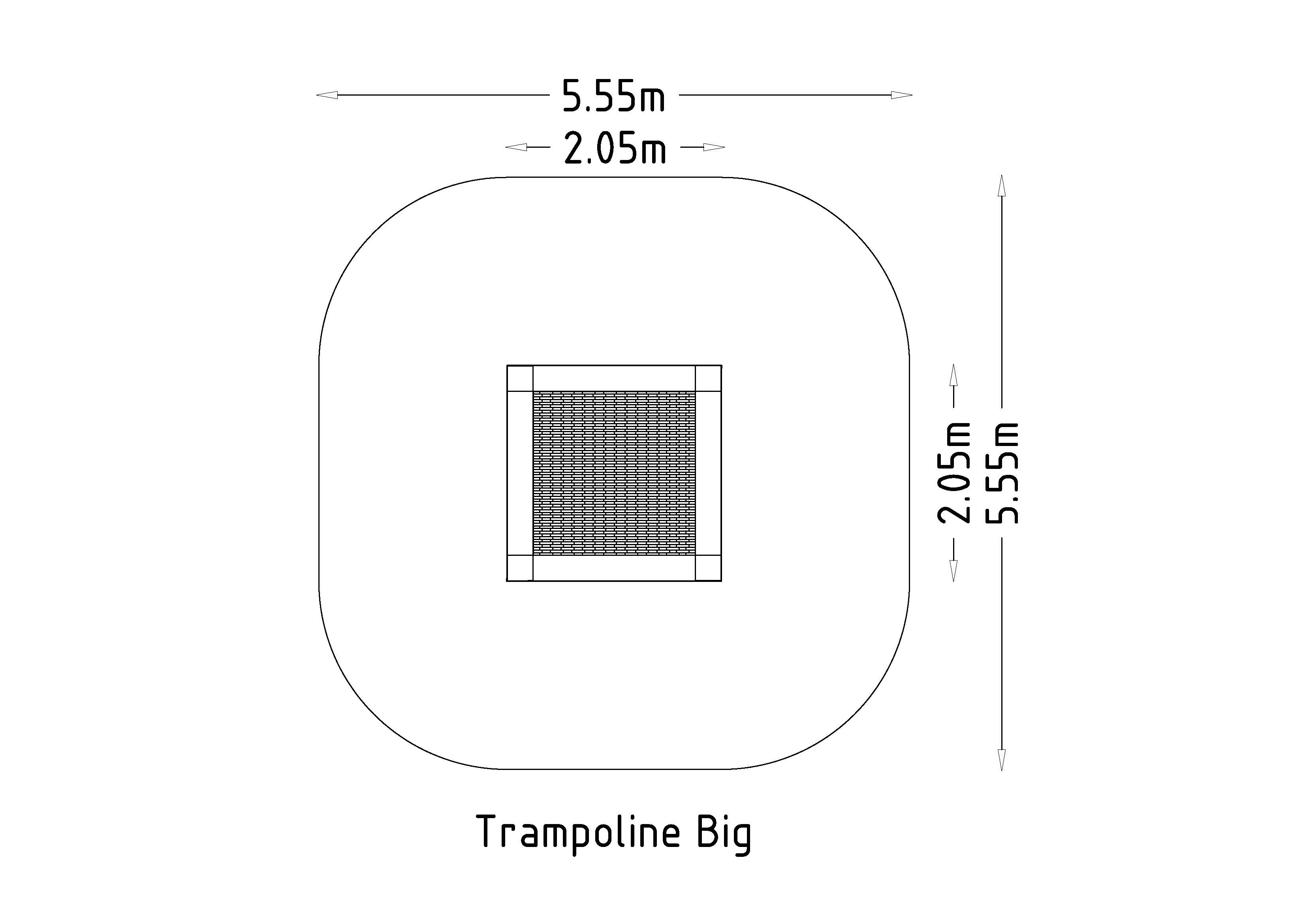 Trampolin Groß 2,0/2,0m