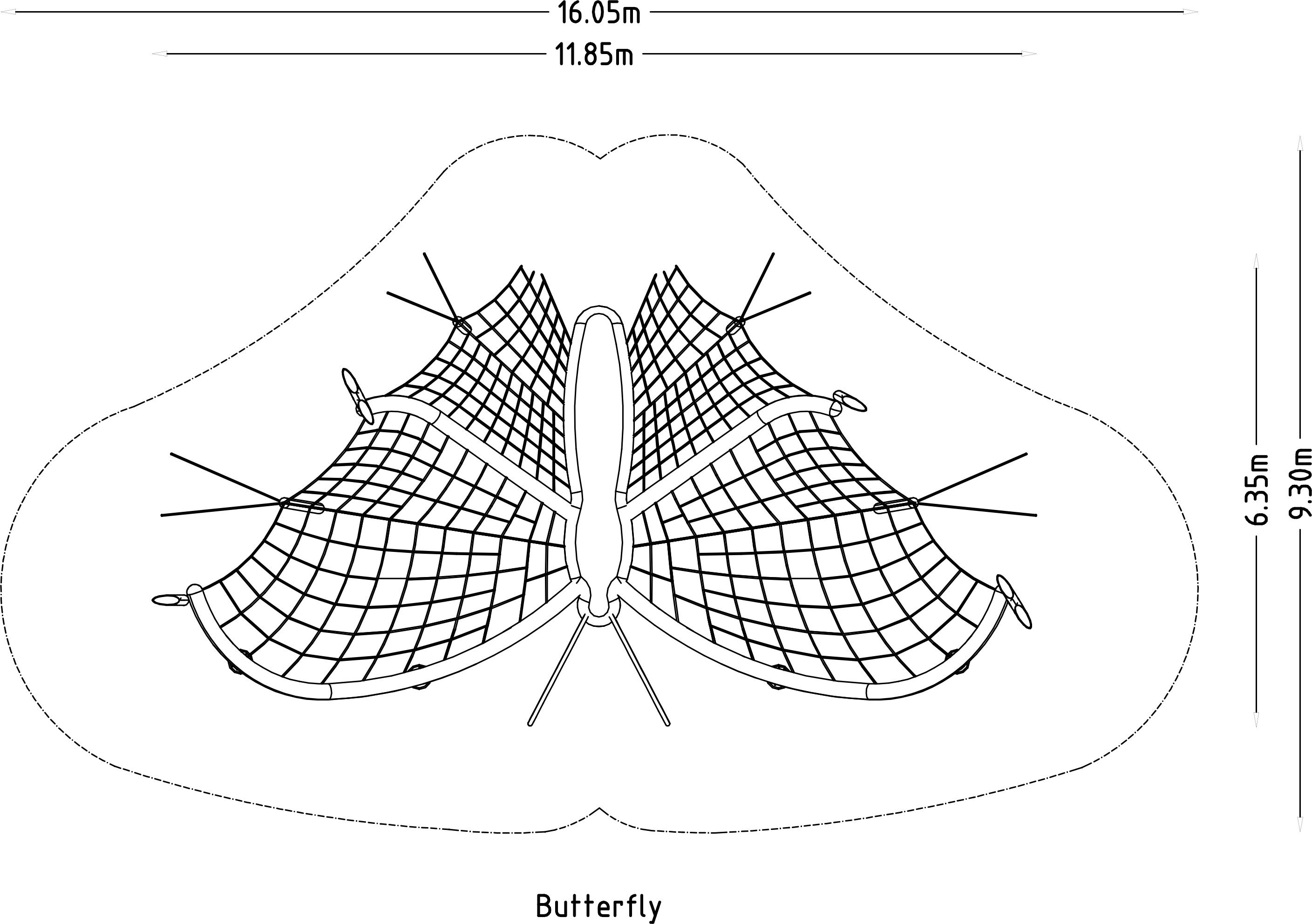 Kletternetz Schmetterling