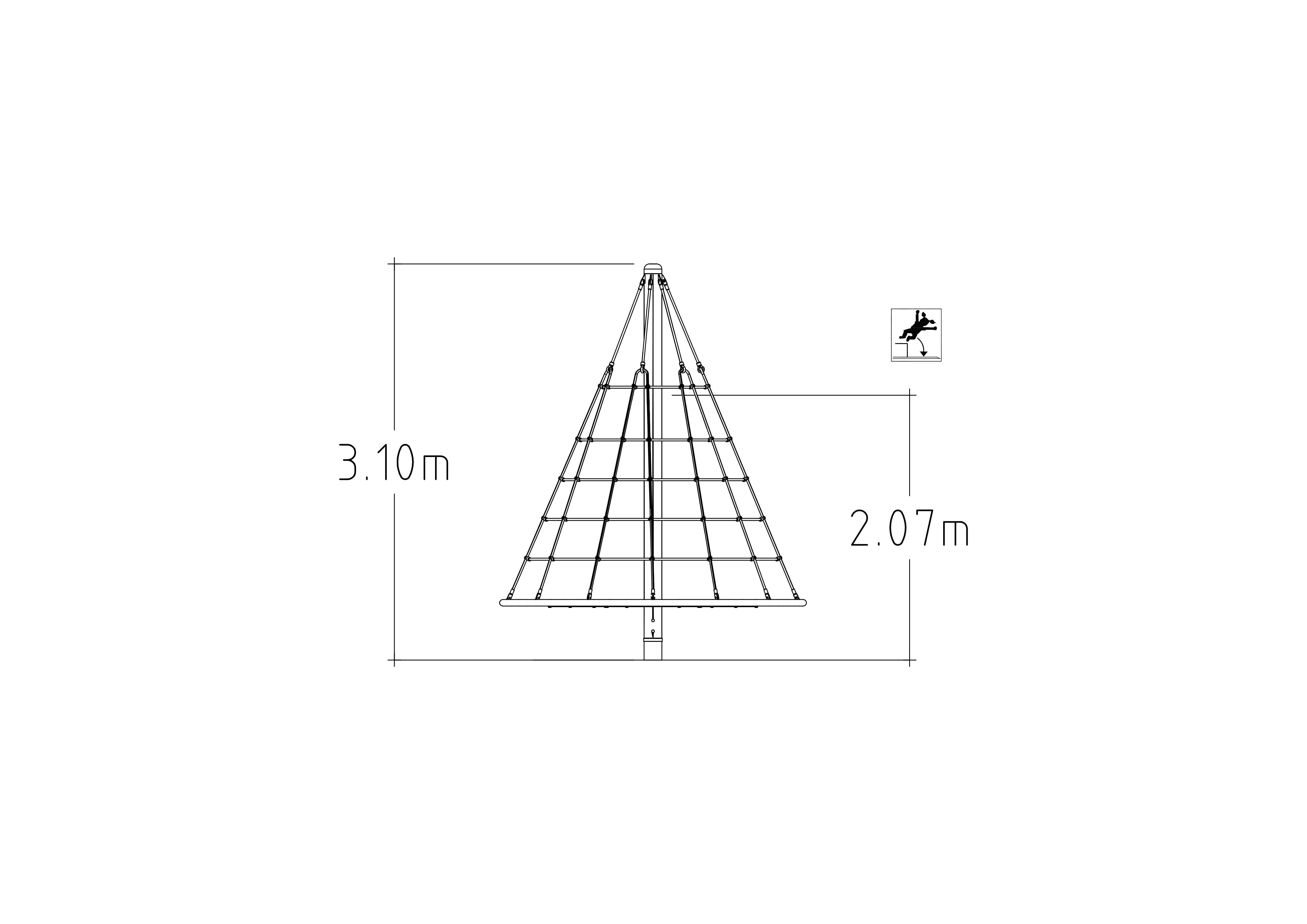 Ümarlaud Cone Climber 3000