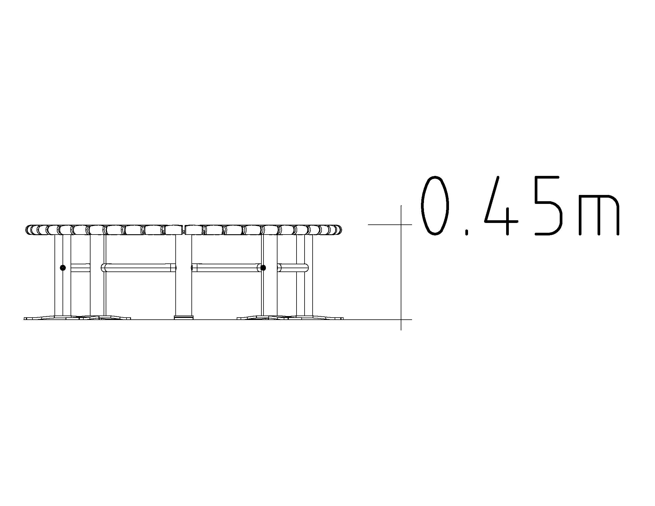 Banc courbé 360° Sofiero 