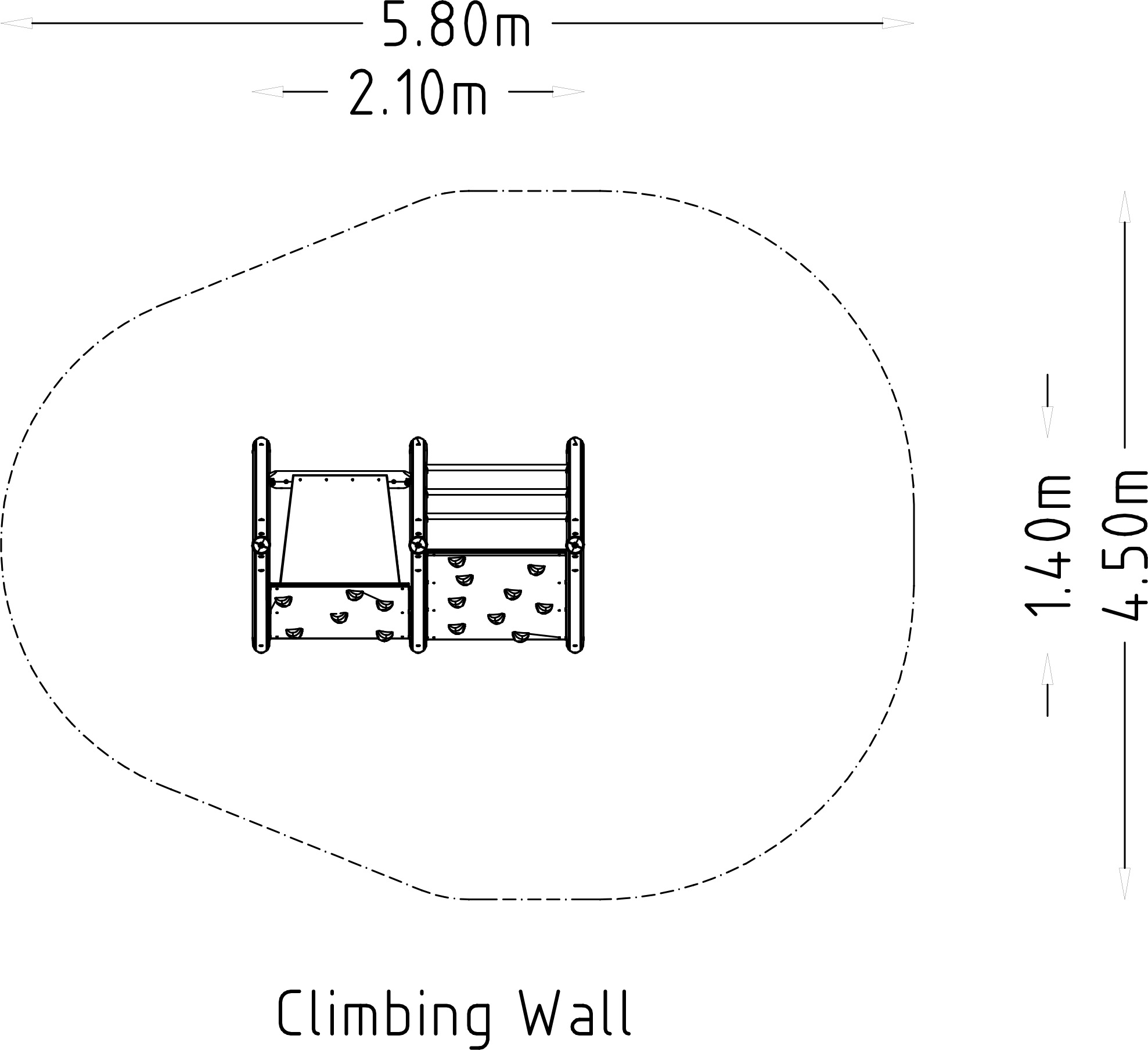 Hindernisparcours-Kletterwand