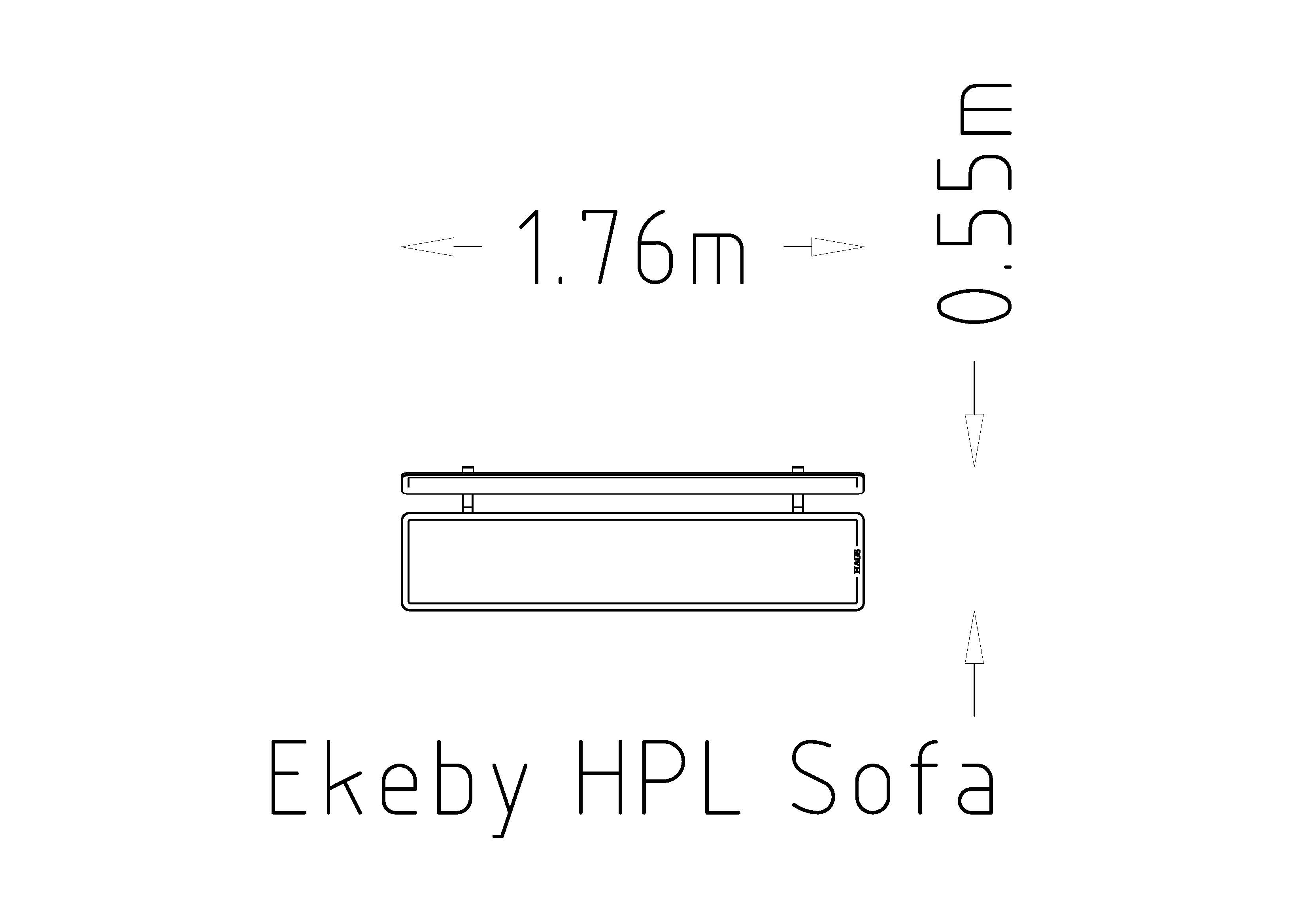 Sofa parkowa Ekeby HPL