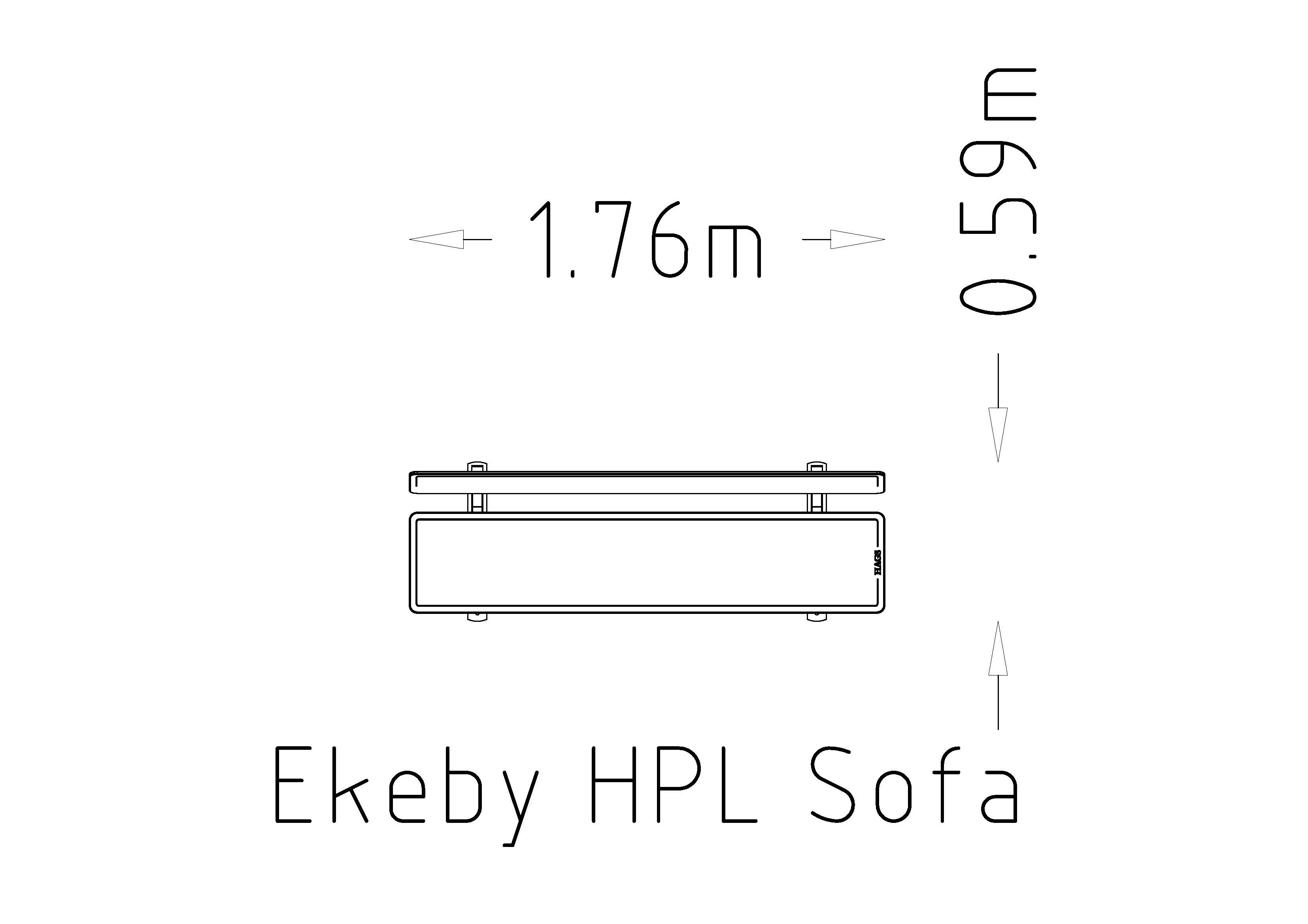 Sofa parkowa Ekeby HPL