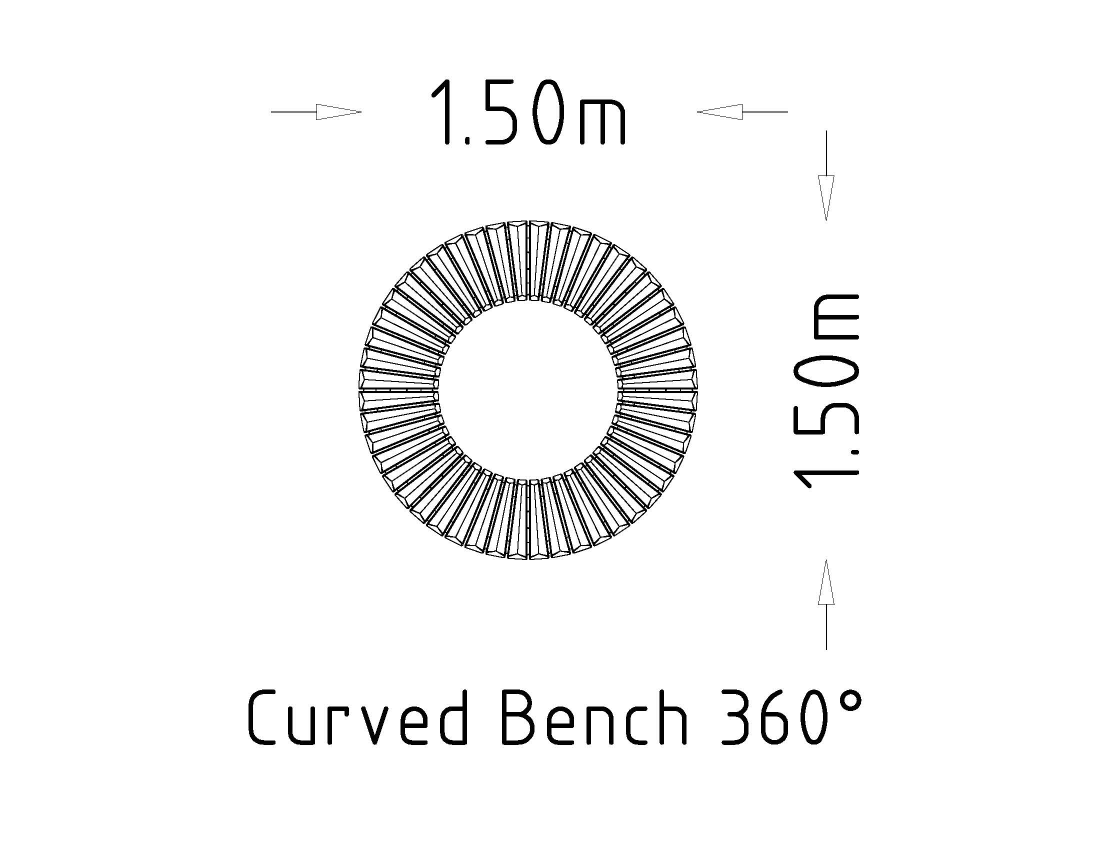 Lavička zakřivená 360° Sofiero 