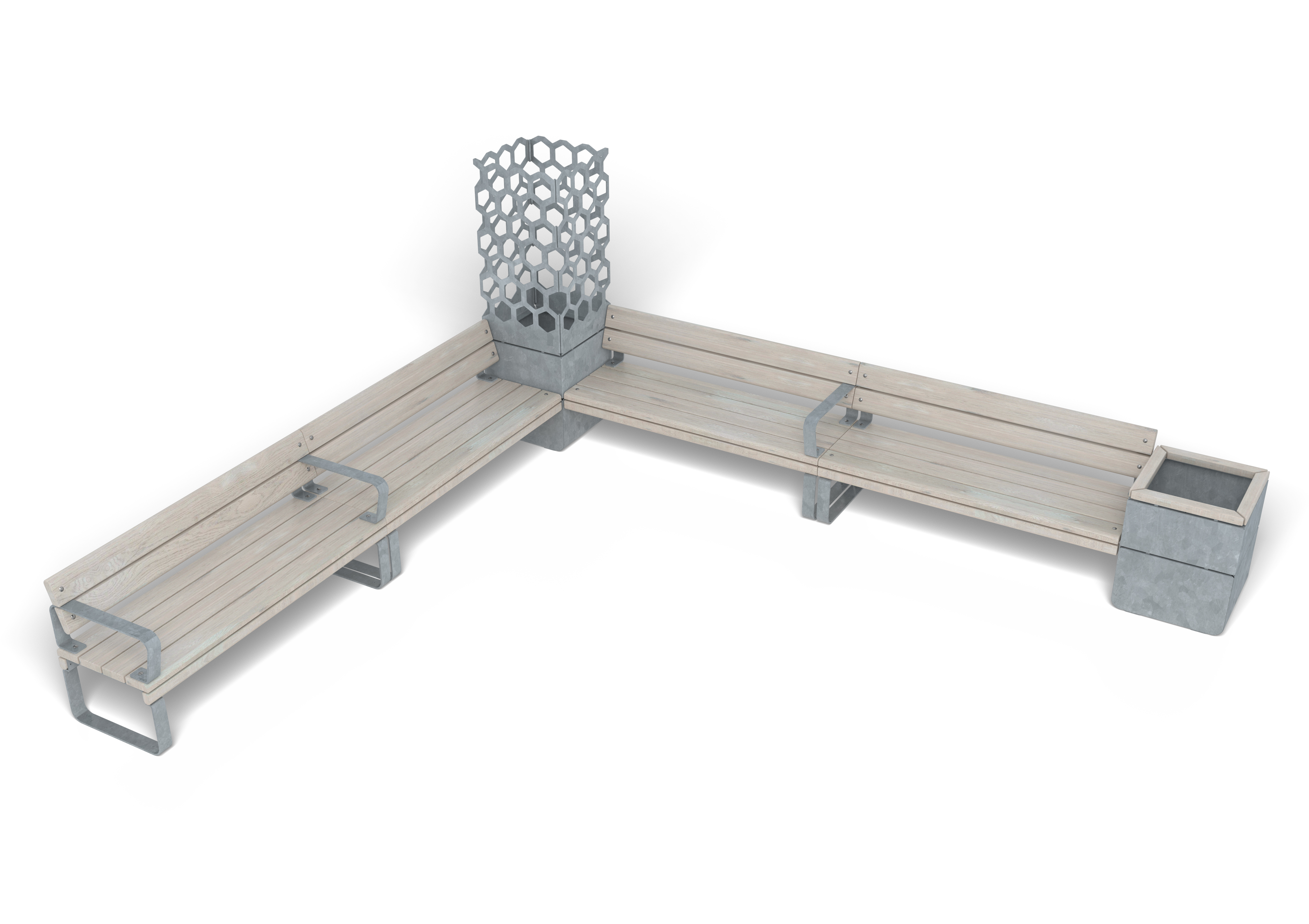 L Shaped Bench Group Rosenlund