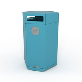 park litter bin in blue